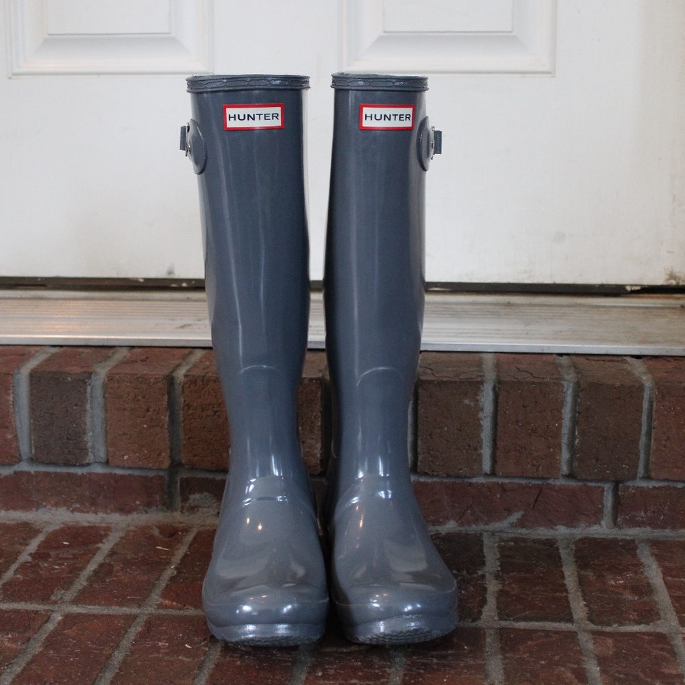 Women's Original Tall Gloss Gray Hunter Boots